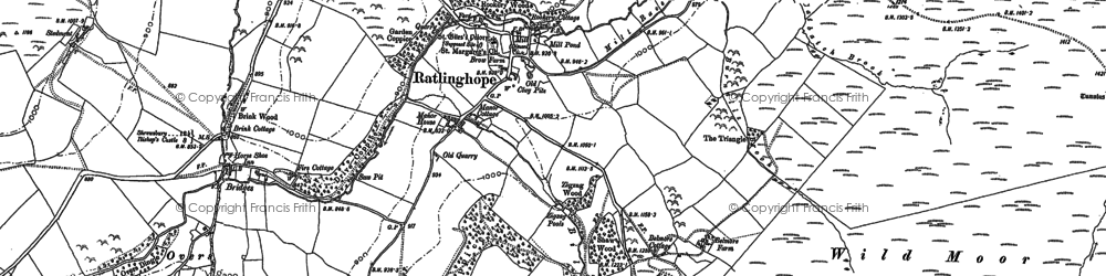 Old map of Ratlinghope in 1882