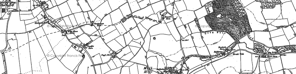 Old map of Rattlesden in 1884