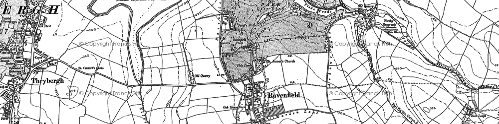 Old map of Ravenfield in 1890