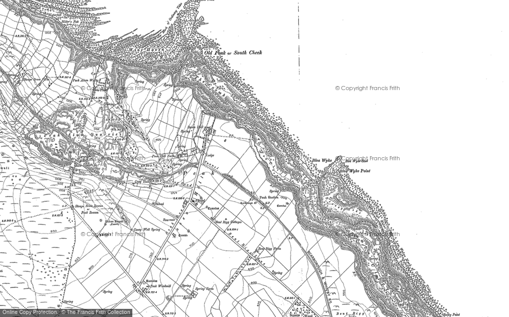 Old Map of Historic Map covering Brow Moor in 1910