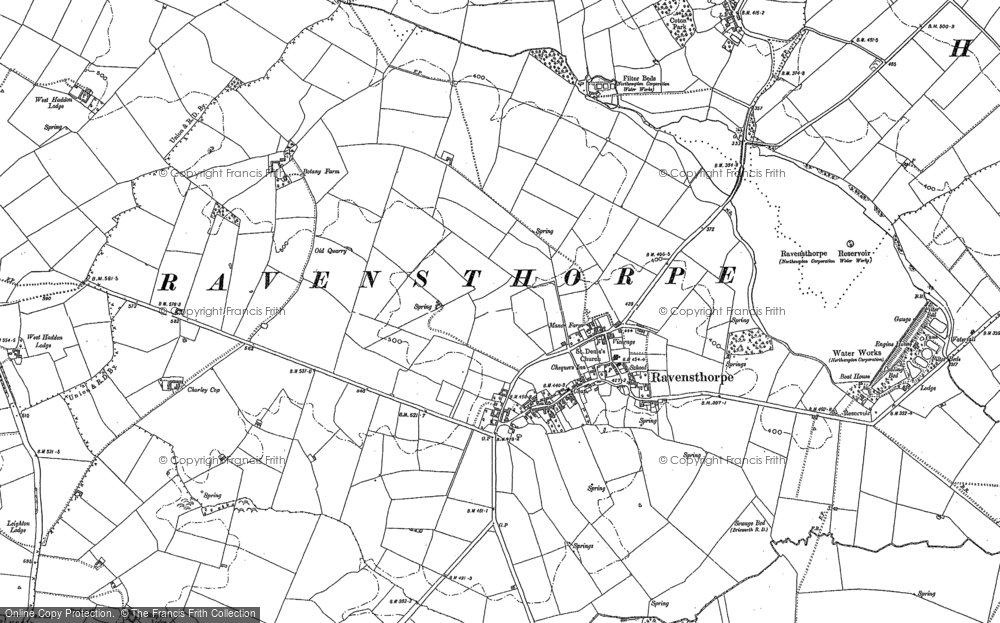 Old Map of Ravensthorpe, 1884 in 1884