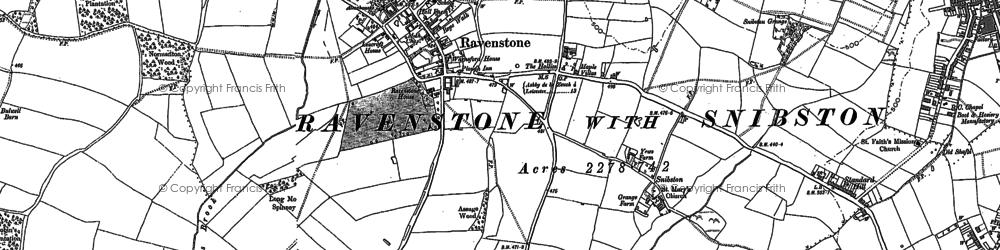 Old map of Ravenstone in 1882