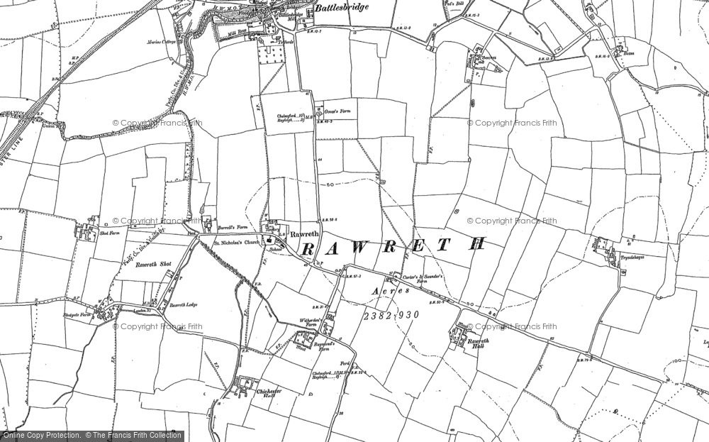 Old Map of Historic Map covering Shotgate in 1895