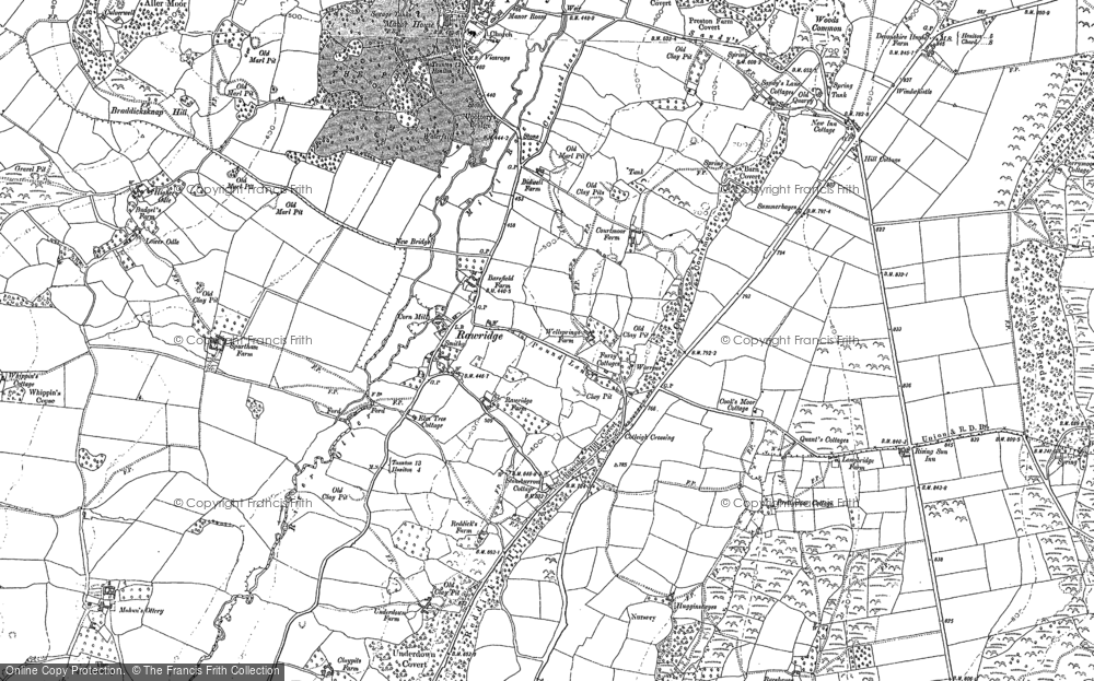 Old Map of Historic Map covering Braddicksknap Hill in 1887