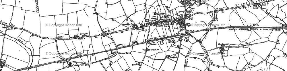 Old map of Rayne in 1886
