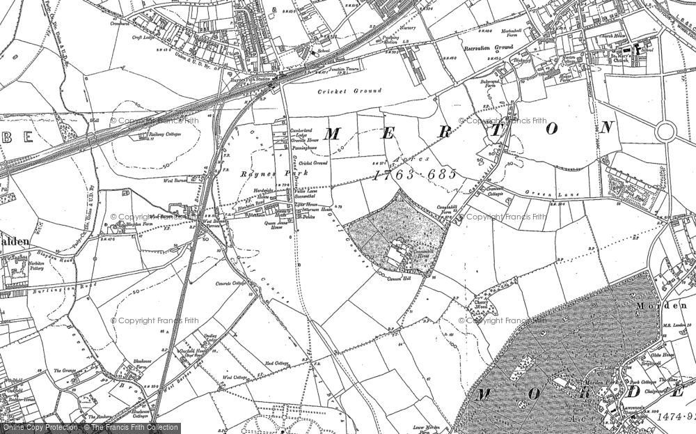 Old Map of Historic Map covering Bushey Mead in 1894