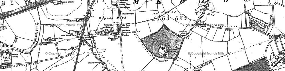 Old map of Raynes Park in 1894