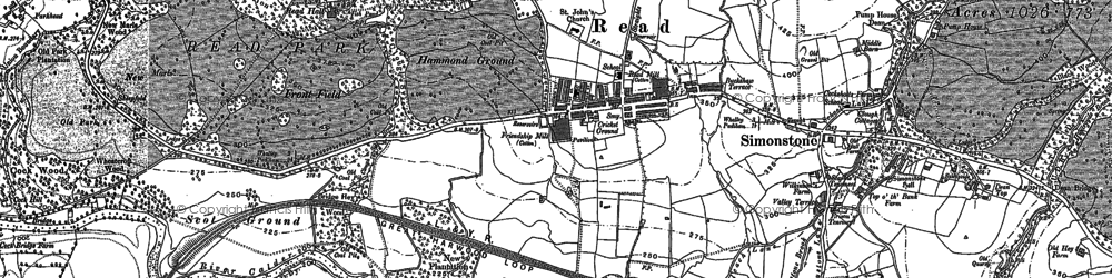 Old map of Read in 1892