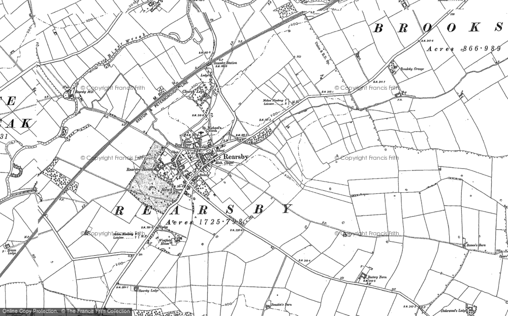 Old Map of Rearsby, 1883 - 1884 in 1883