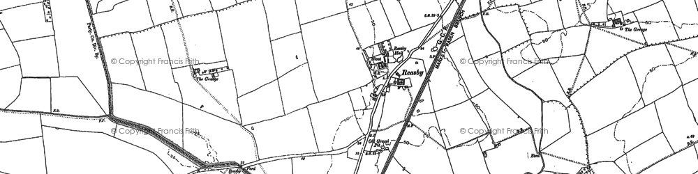 Old map of Barlings Eau in 1885