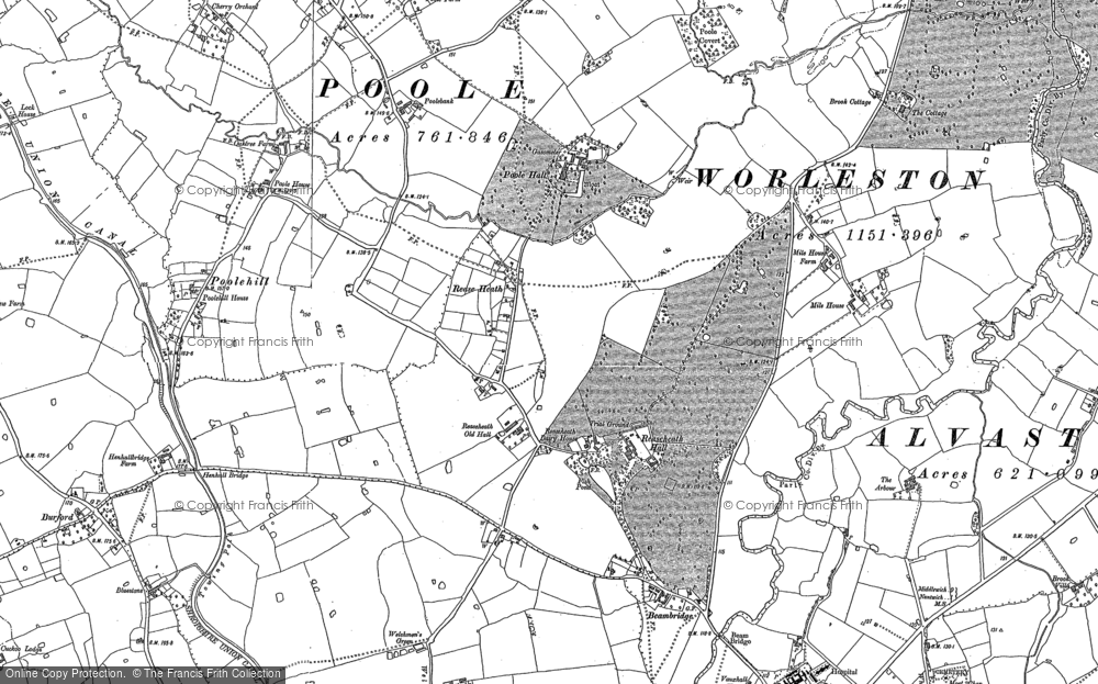 Old Map of Rease Heath, 1897 in 1897
