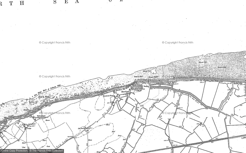 Old Map of Reculver, 1906 in 1906
