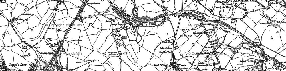 Old map of Bignall Hill in 1898