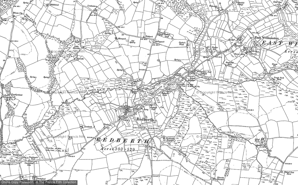 Old Map of Redberth, 1887 - 1906 in 1887