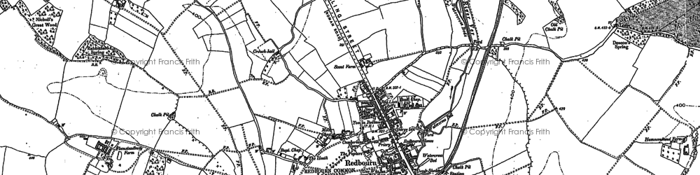 Old map of Redbourn in 1897