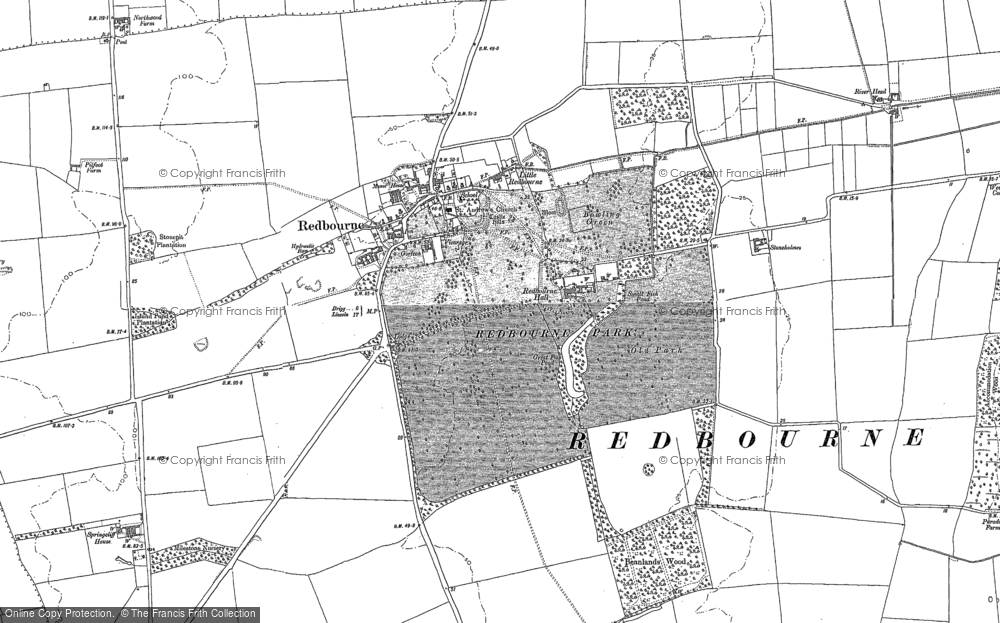 Old Map of Redbourne, 1885 - 1886 in 1885