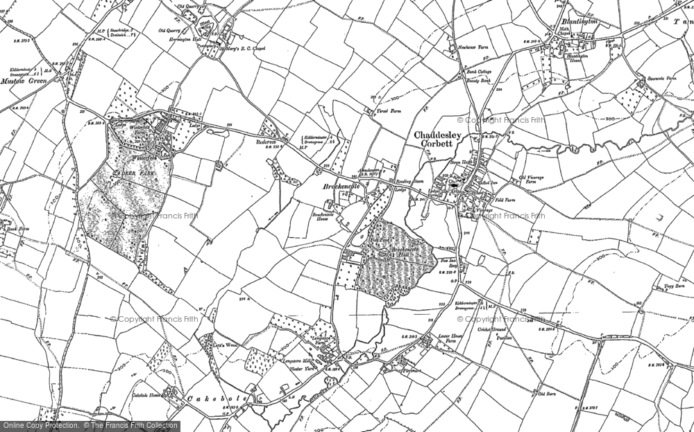 Old Map of Historic Map covering Brockencote in 1883