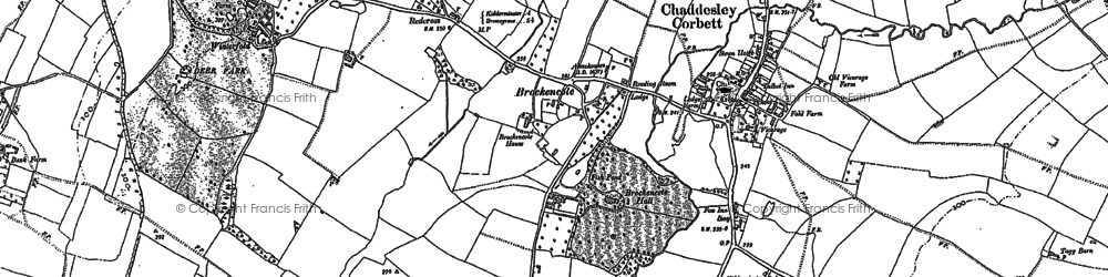 Old map of Brockencote in 1883