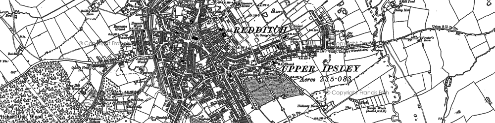 Old map of Redditch in 1903