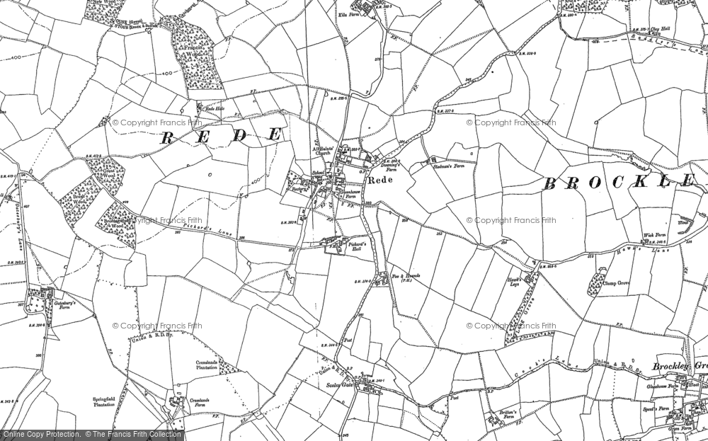 Old Map of Rede, 1884 in 1884