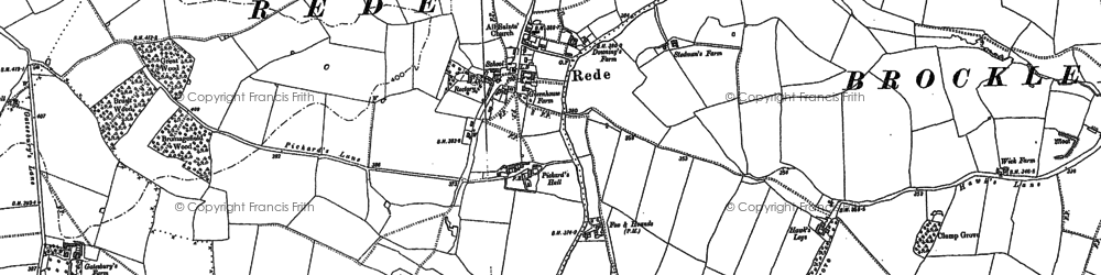 Old map of Rede in 1884