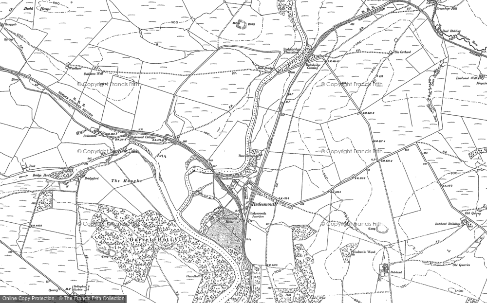 Old Map of Historic Map covering Buteland Fell in 1895