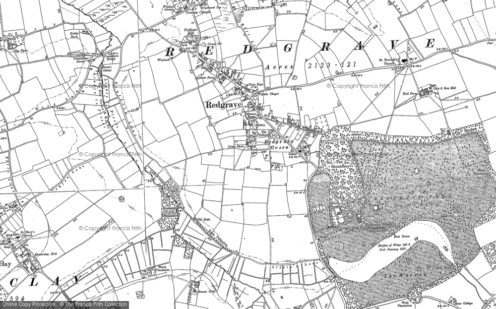 Old Map of Redgrave, 1903 in 1903