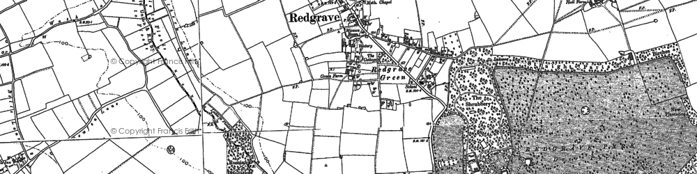 Old map of Redgrave in 1903