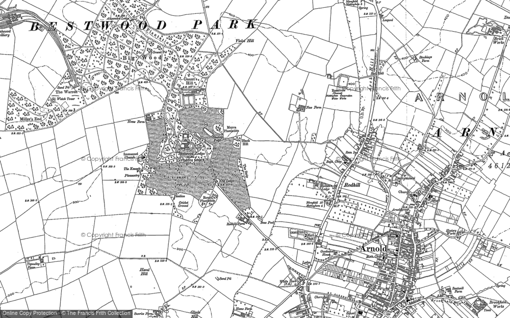 Old Map of Redhill, 1883 - 1899 in 1883