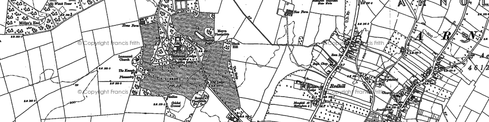 Old map of Bestwood Lodge in 1883