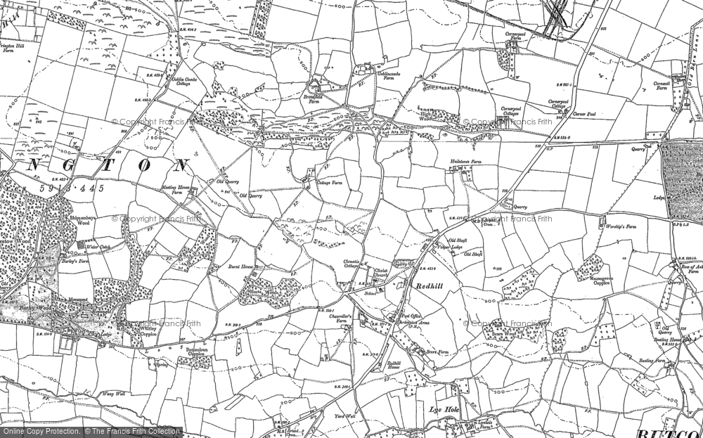 Old Map of Historic Map covering Butcombe Court in 1883