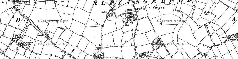 Old map of Redlingfield in 1884
