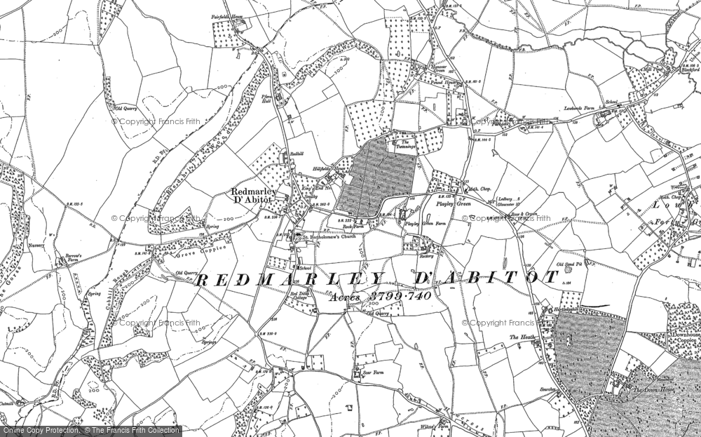 Old Map of Historic Map covering Playley Green in 1901