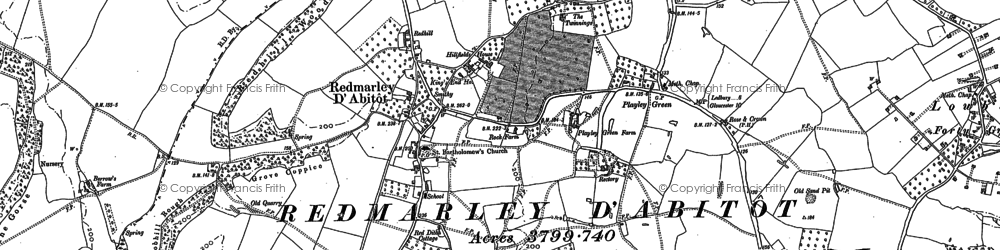 Old map of Hawcross in 1901