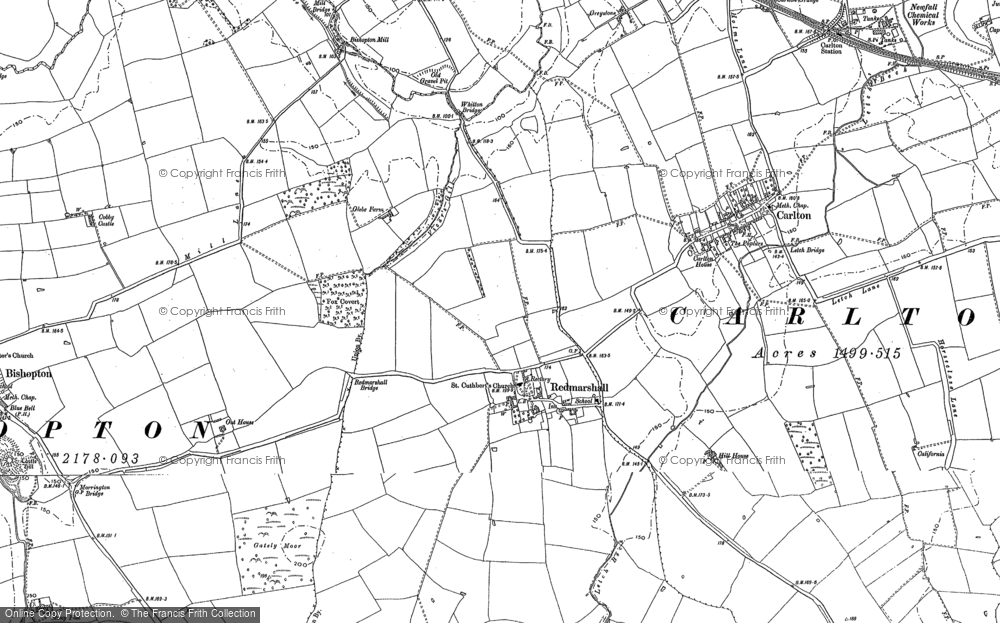 Old Map of Redmarshall, 1914 in 1914