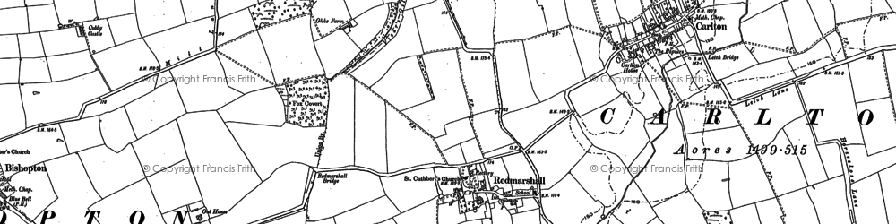 Old map of Redmarshall in 1914