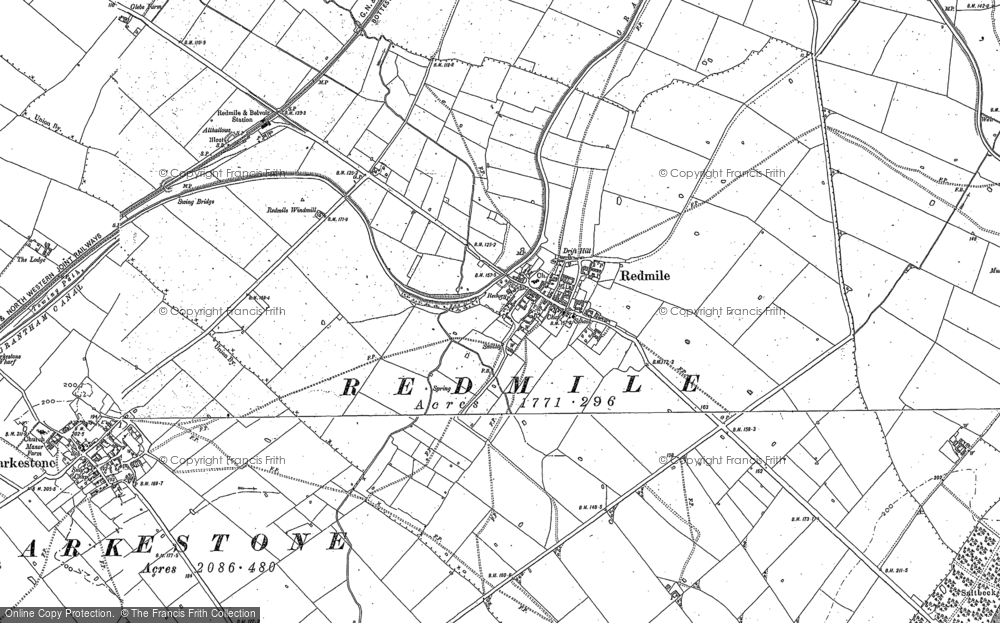 Old Map of Redmile, 1886 - 1902 in 1886