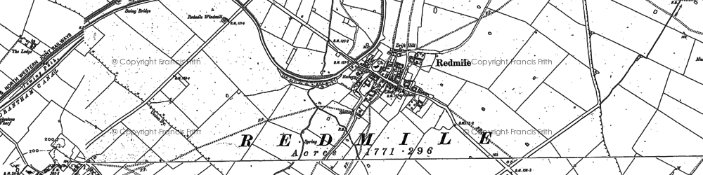 Old map of Redmile in 1886