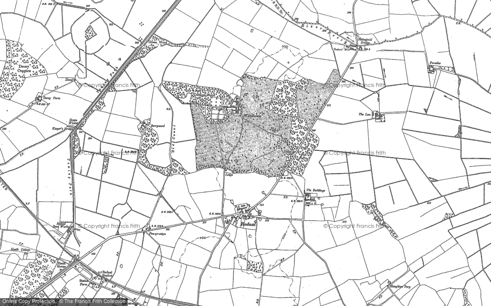 Old Map of Rednal, 1875 in 1875