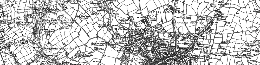 Old map of Redruth in 1878