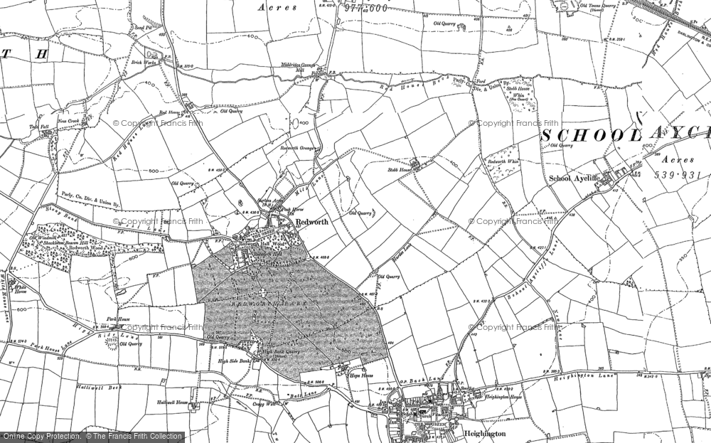 Old Map of Redworth, 1896 in 1896