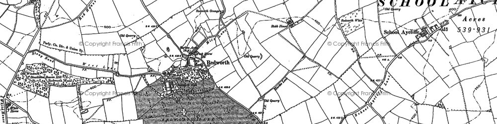 Old map of Redworth in 1896