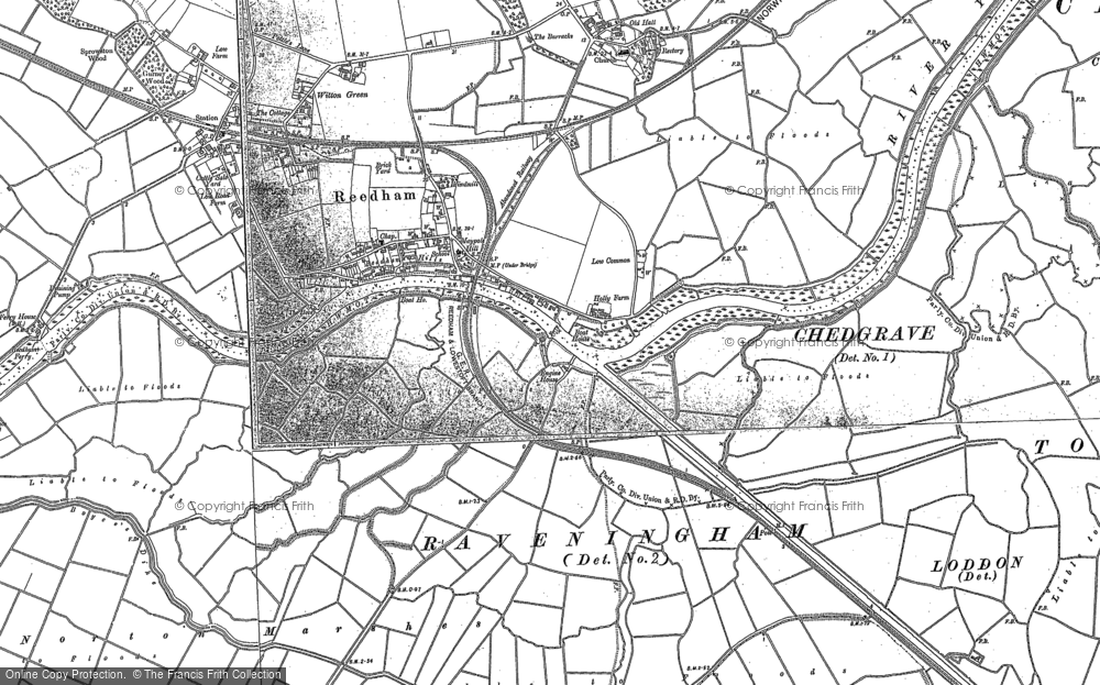Old Map of Reedham, 1884 in 1884