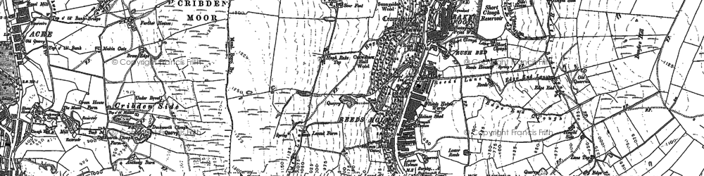 Old map of Cribden Side in 1891