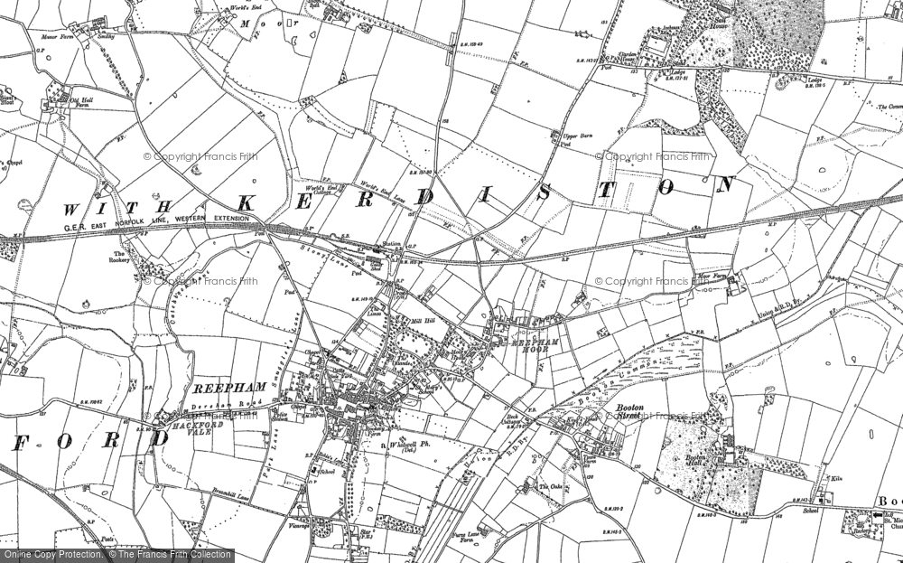 Old Map of Reepham, 1885 in 1885
