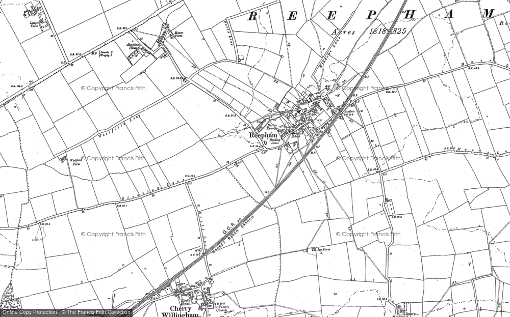 Old Map of Reepham, 1886 in 1886