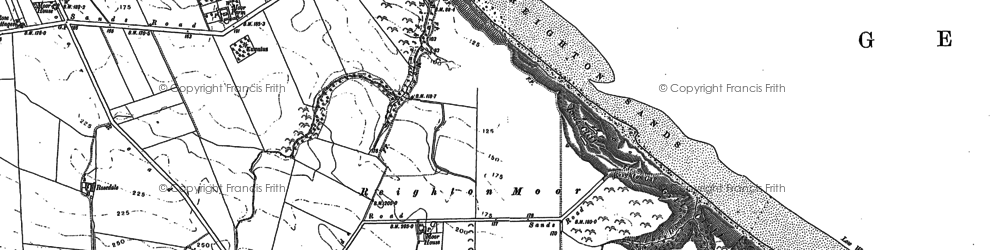 Old map of Reighton Gap in 1889