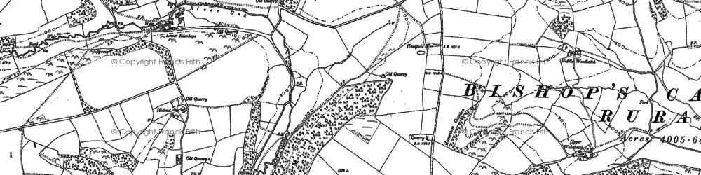 Old map of Bishop's Moat in 1883