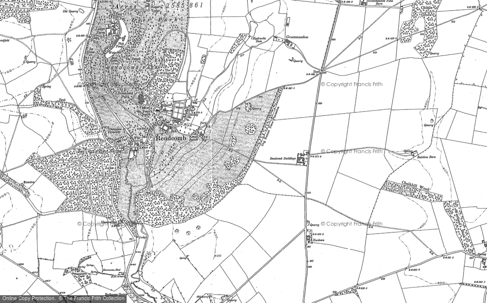 Old Map of Rendcomb, 1882 in 1882
