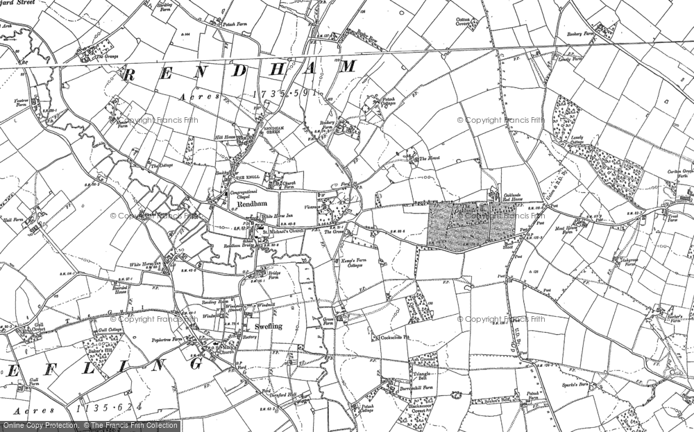 Old Map of Rendham, 1882 - 1883 in 1882